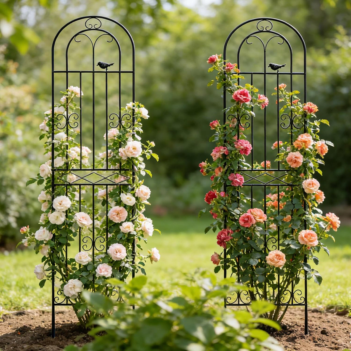 Rustic Metal Trellis Plant Supports