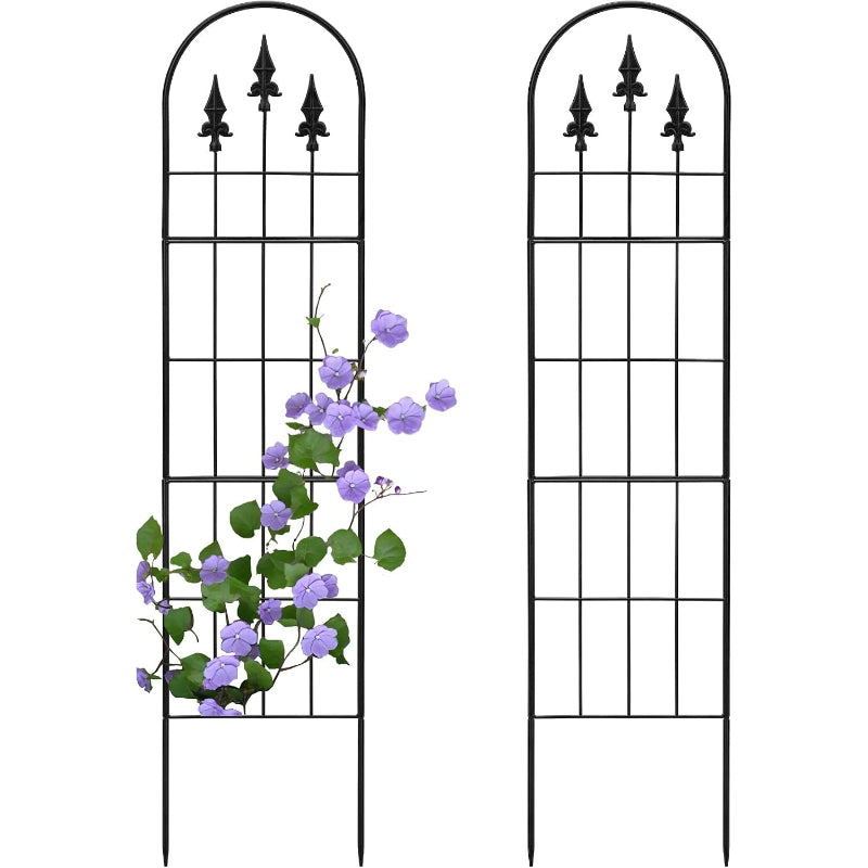 2‑Pack Black Arched Metal Rose Trellis