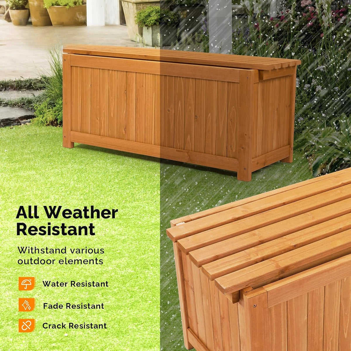 Cedar Wood Multi‑Functional Planter Box