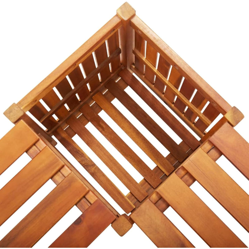 Wood Crescent Corner Planter Bench