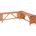 Wood Crescent Corner Planter Bench