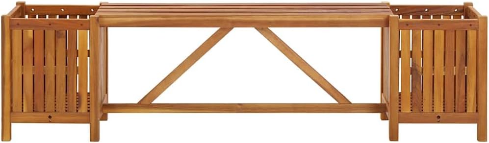 Solid Acacia Wood Patio Planter Bench