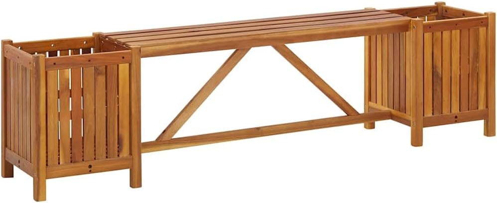 Solid Acacia Wood Patio Planter Bench
