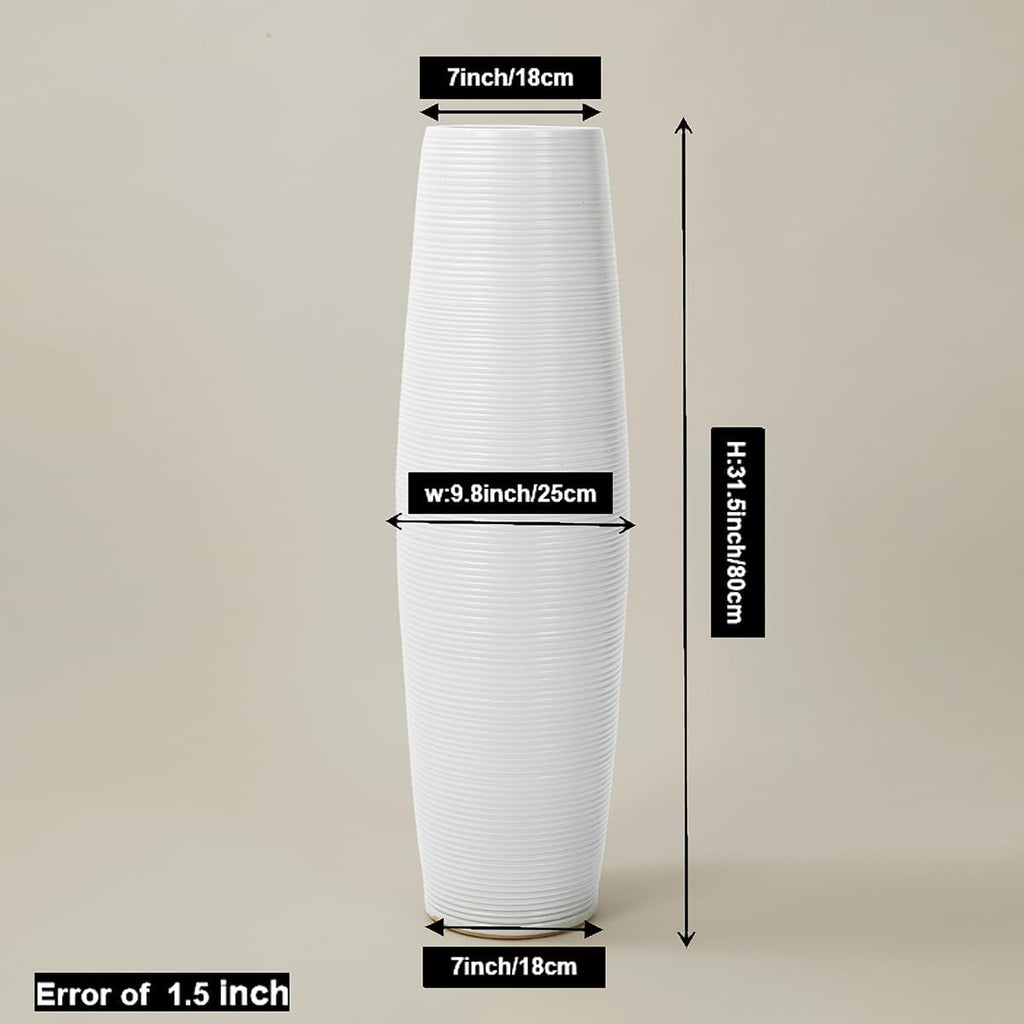 Modern Handmade White Ceramic Floor Vase