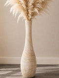 Boho Farmhouse Tall Wood Floor Vase