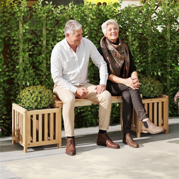 Wooden 2‑in‑1 Outdoor Garden Bench