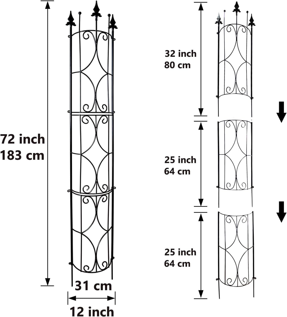 2‑Pack Metal Garden Plant Trellis