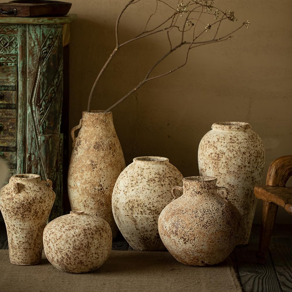 Rustic Terra Cotta Ceramic Vase