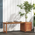 Solid Wood 2‑in‑1 Outdoor Planter Bench