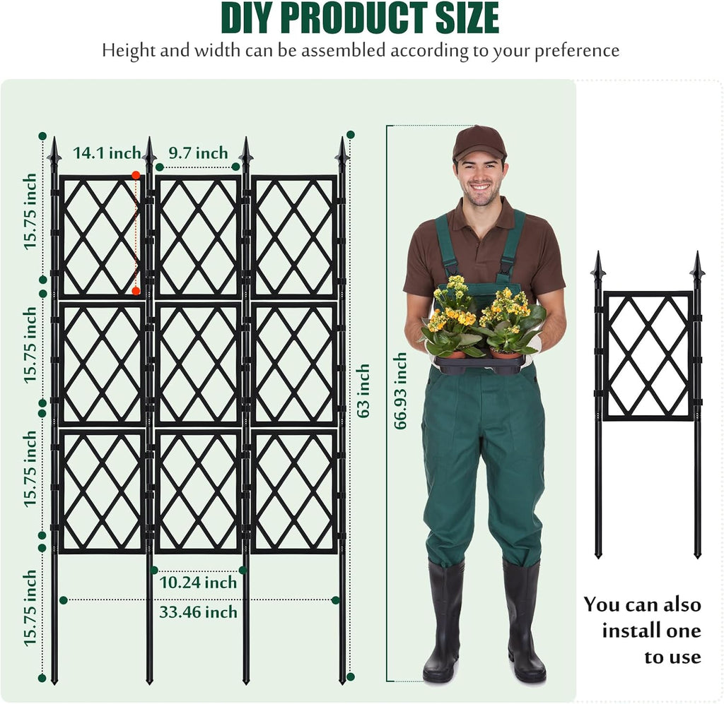 63 Inch Iron Pipe Garden Trellis