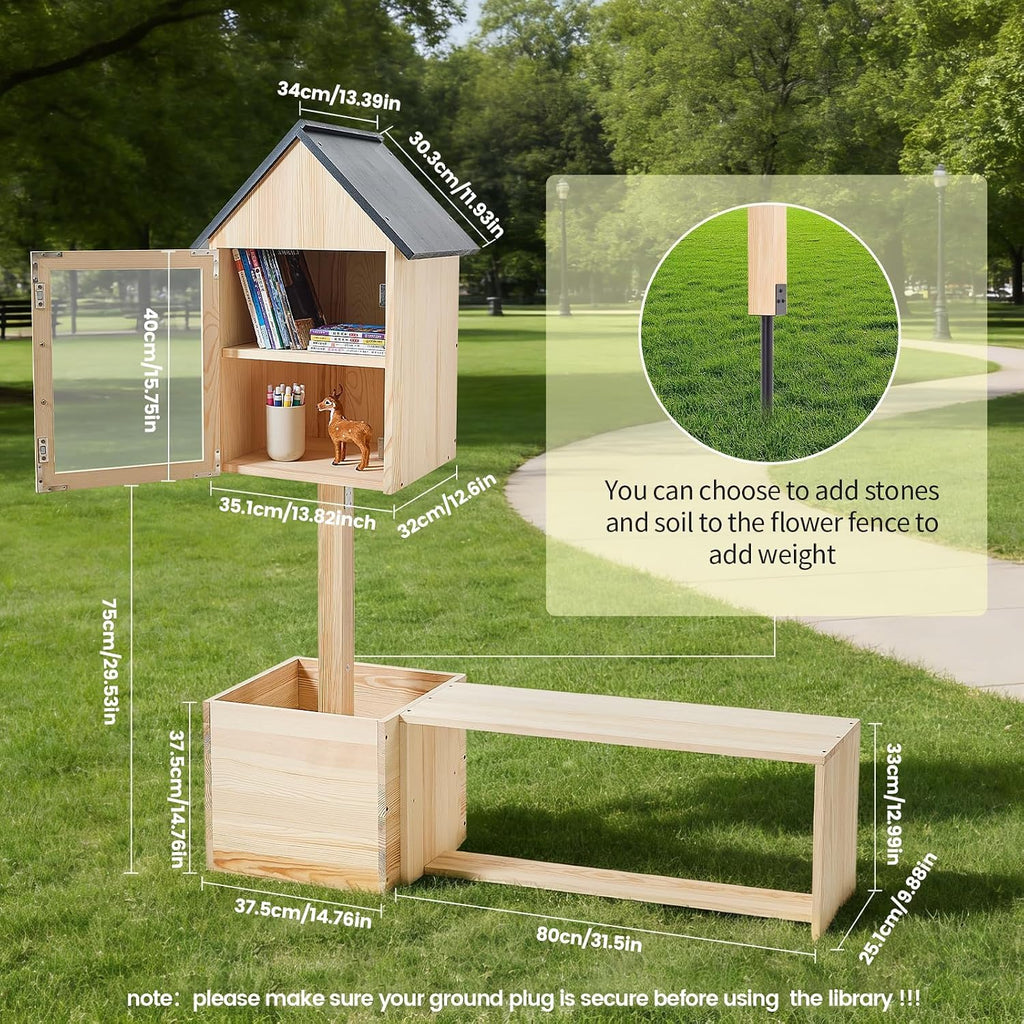 3‑in‑1 Outdoor Little Library Kit
