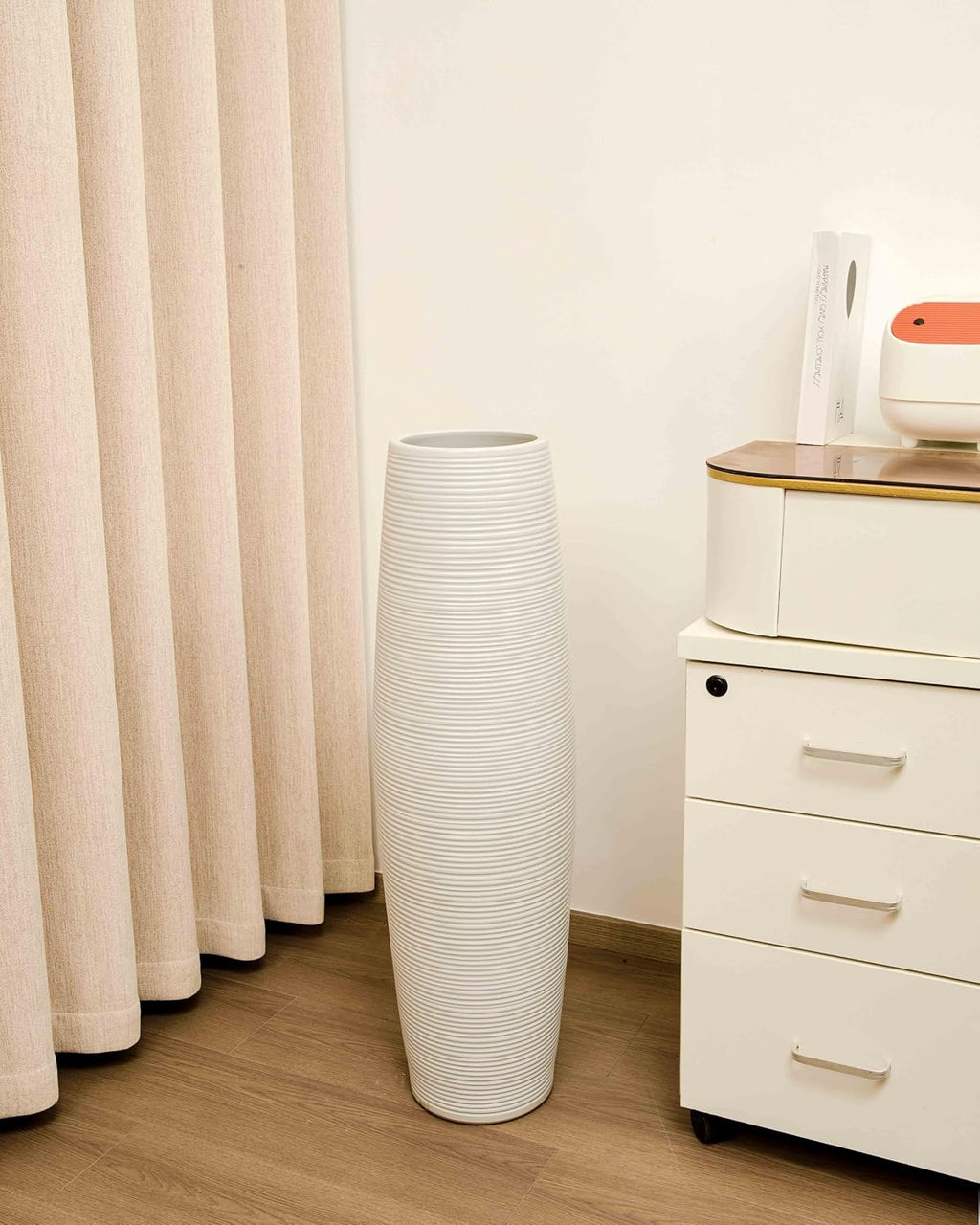 Modern Handmade White Ceramic Floor Vase