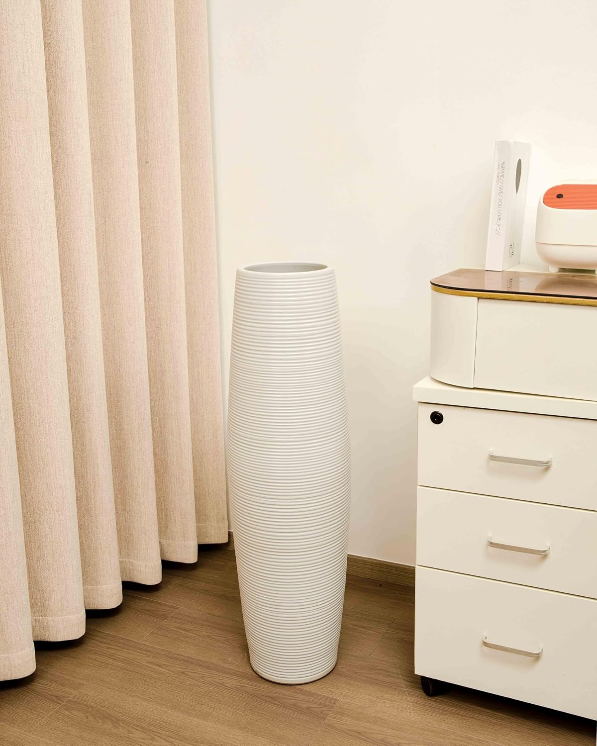 Modern Handmade White Ceramic Floor Vase