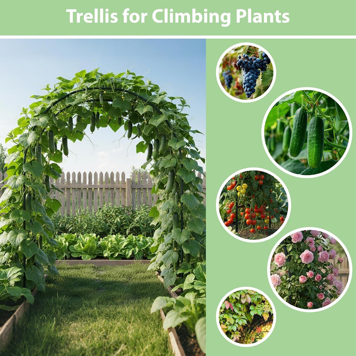 7.8ft Metal Garden Arch Trellis