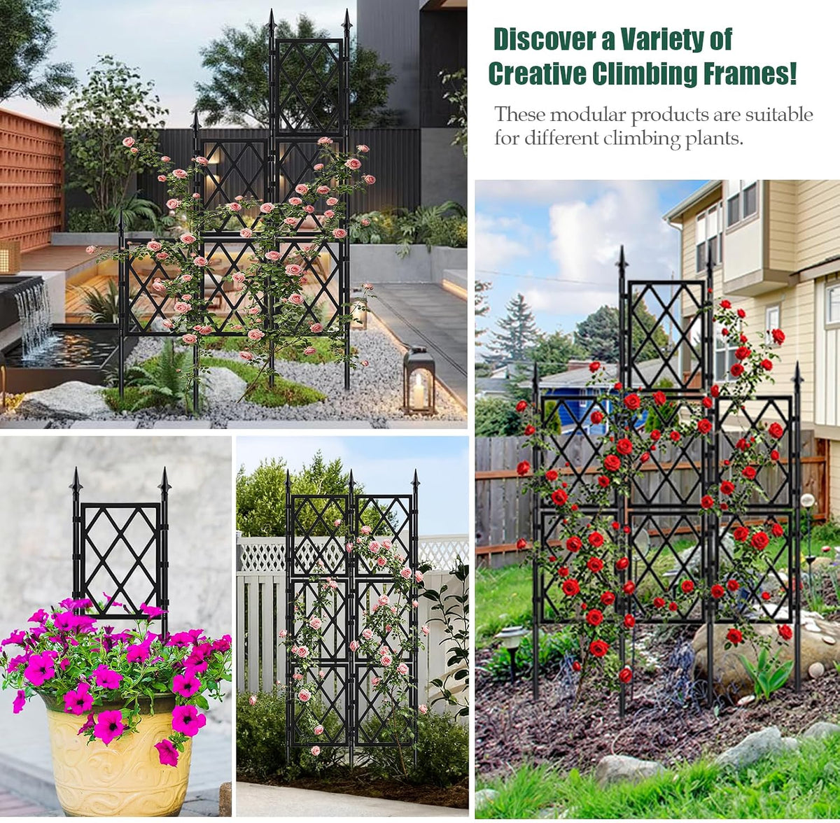 63 Inch Iron Pipe Garden Trellis
