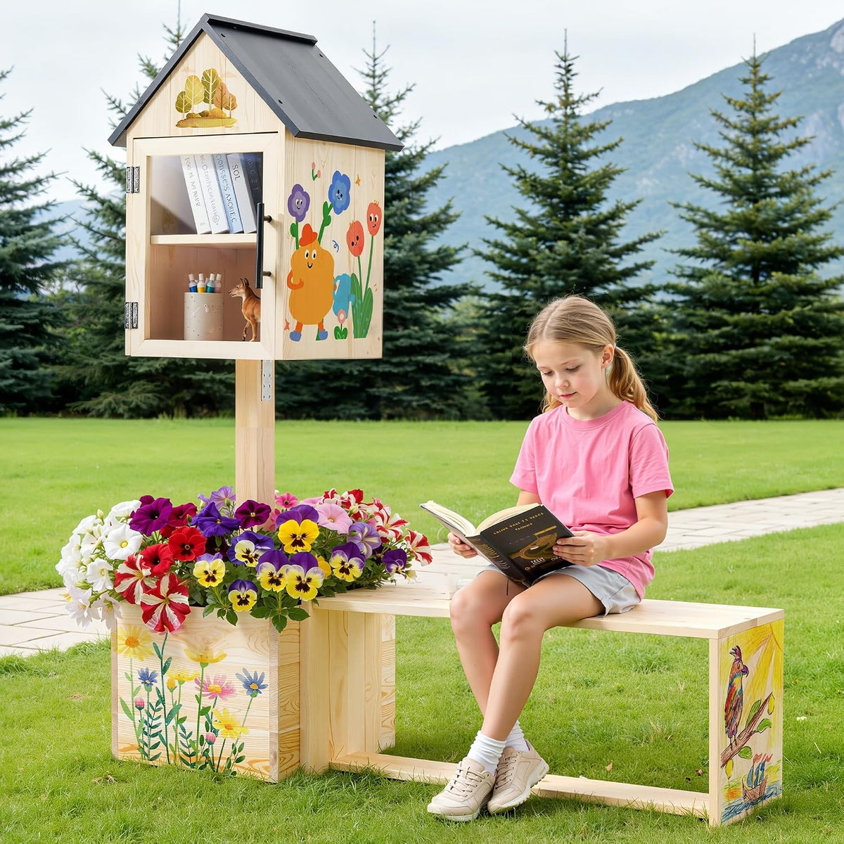 3‑in‑1 Outdoor Little Library Kit