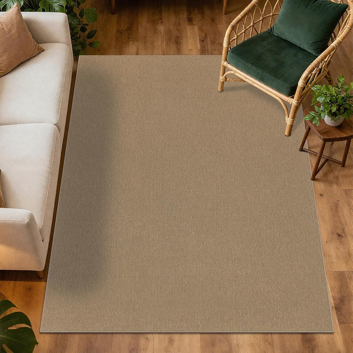 Faux Jute Woven Washable Area Rug