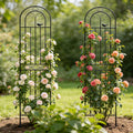 2‑Pack Black Lattice Grid Metal Garden Trellis