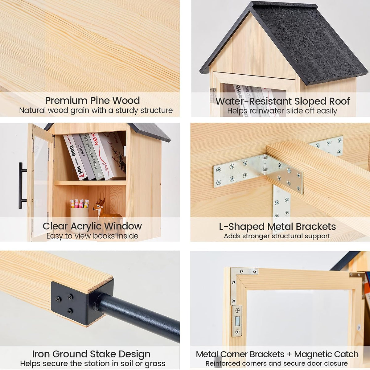 3‑in‑1 Outdoor Little Library Kit