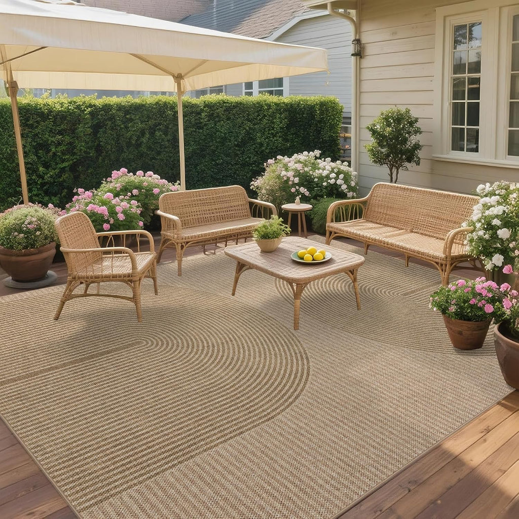 Geometric Arch Easy Jute Area Rug