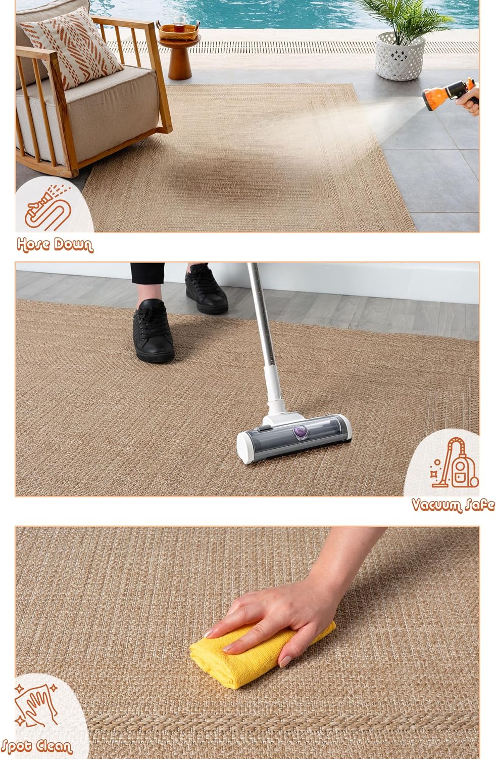 Neutral Bordered Jute‑Look Area Rug