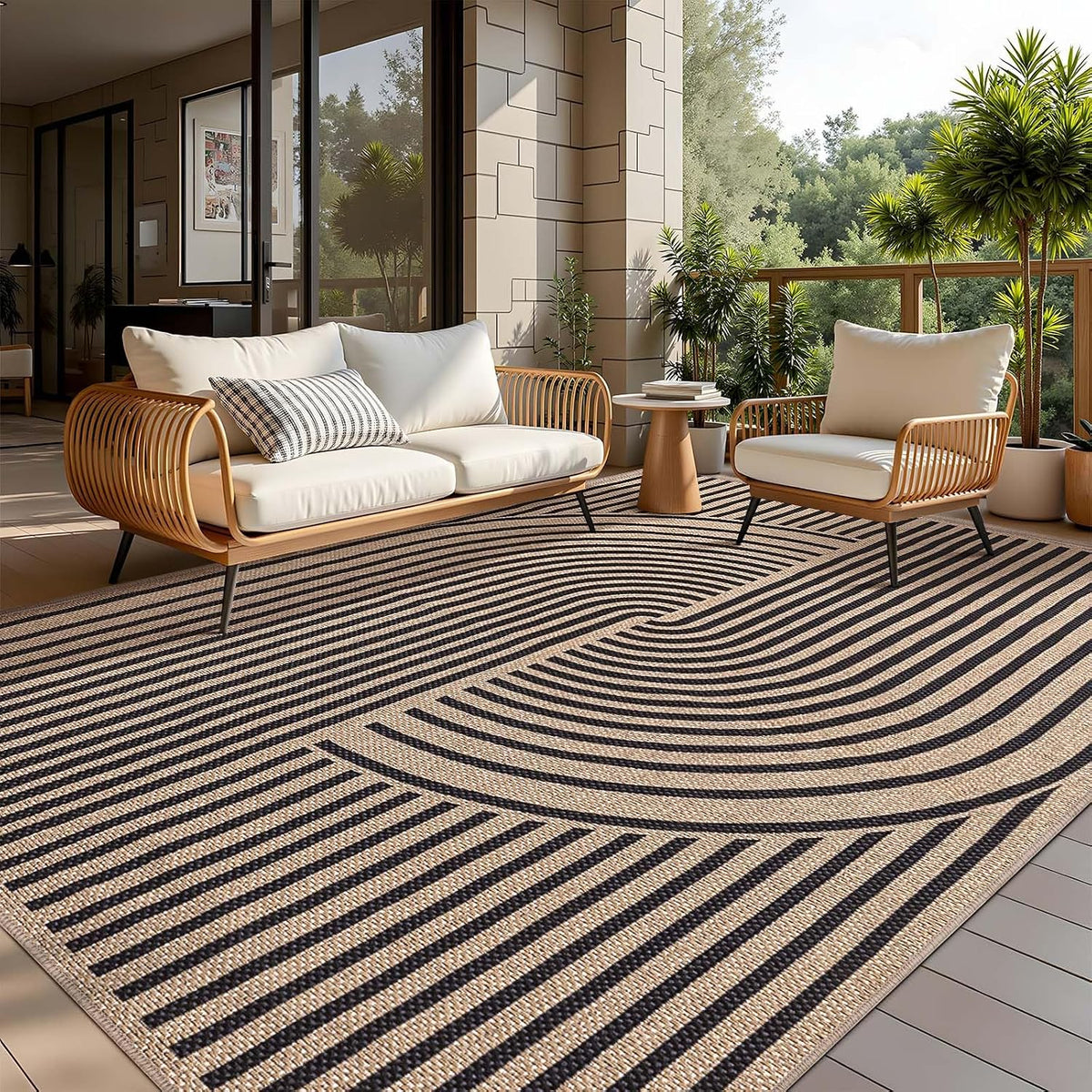 Washable Non‑Slip Jute Area Rug