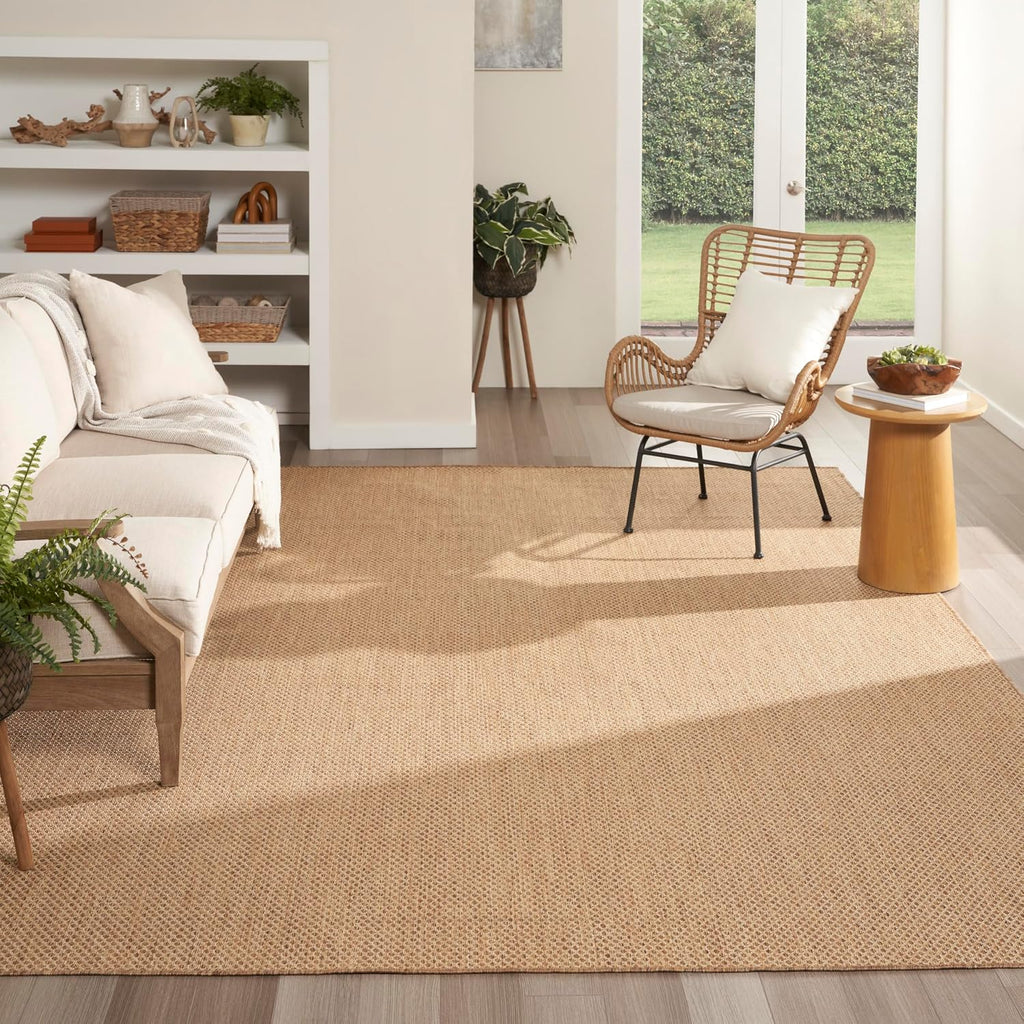 Geometric Jute Indoor‑Outdoor Area Rug