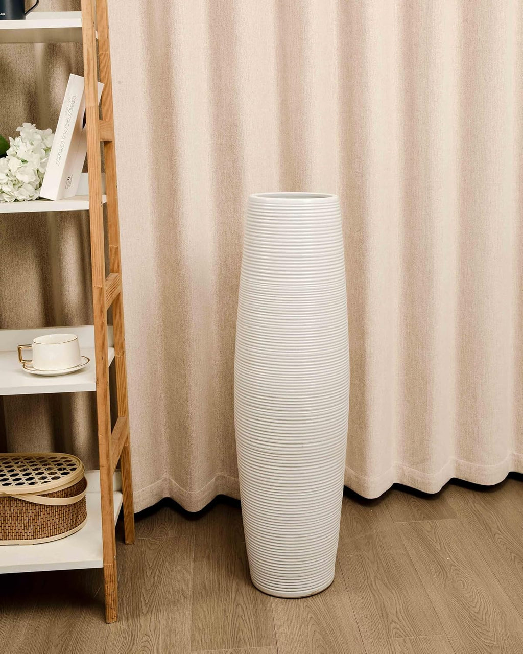 Modern Handmade White Ceramic Floor Vase
