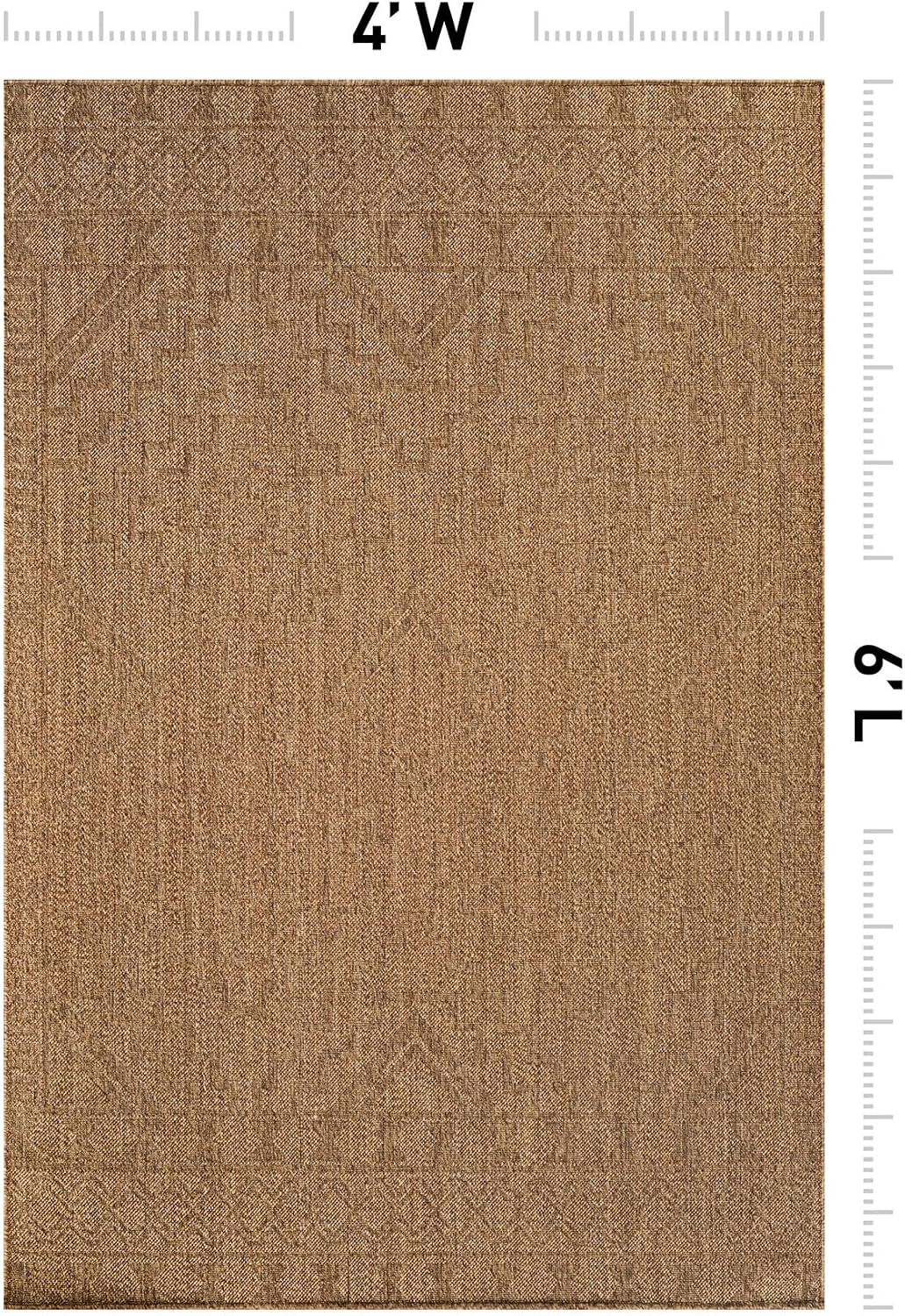 Bohemian Border Jute‑Style Area Rug