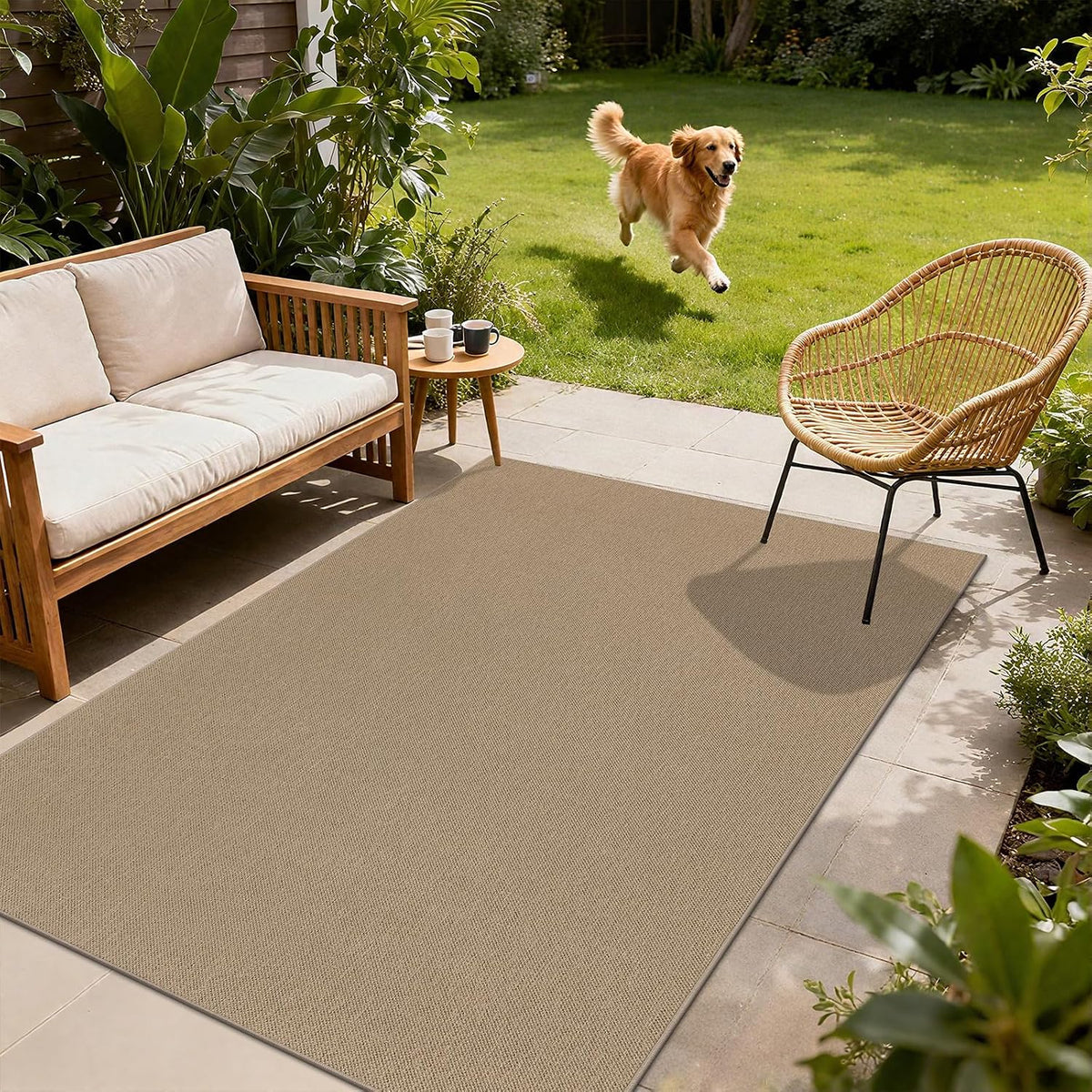 Faux Jute Woven Washable Area Rug