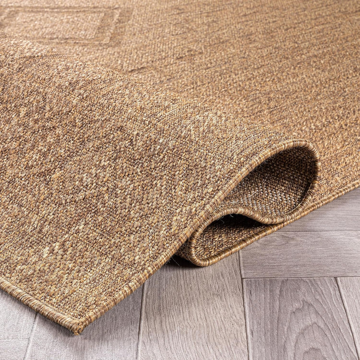 Bohemian Border Jute‑Style Area Rug