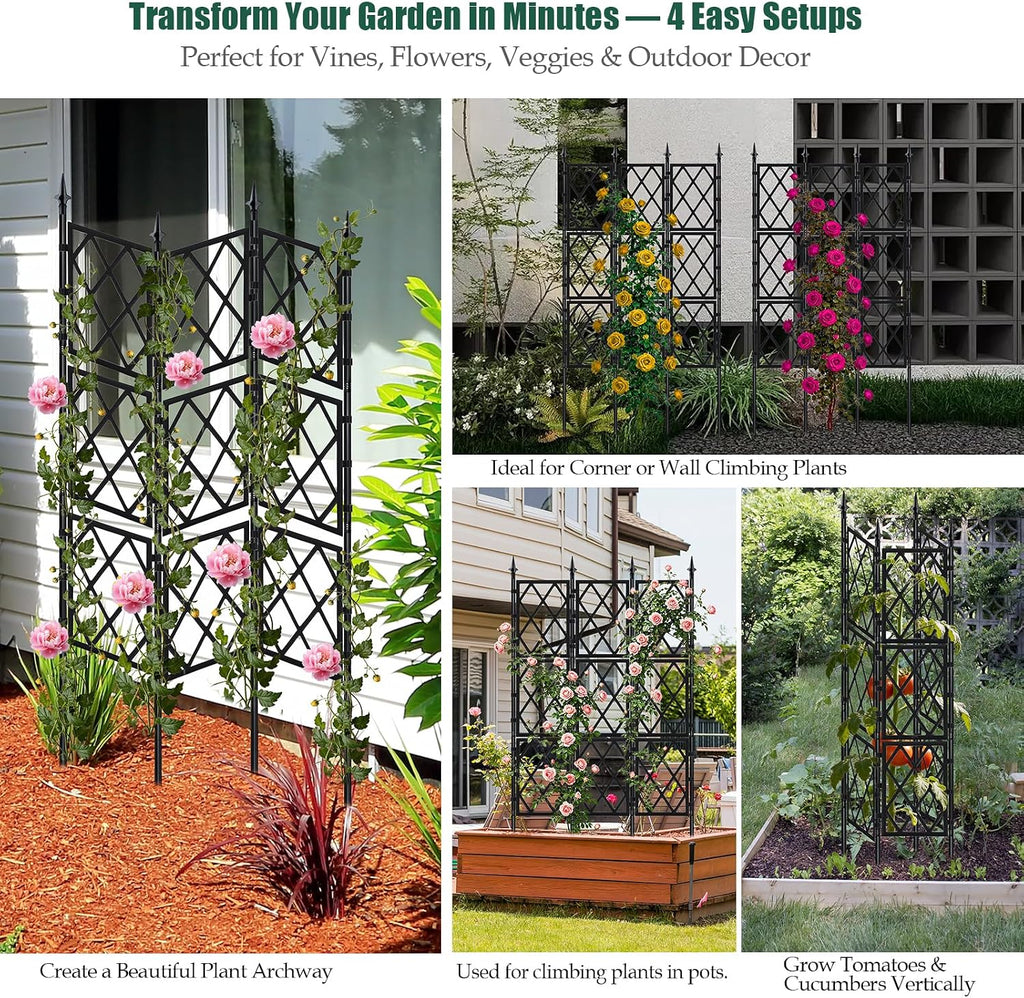 63 Inch Iron Pipe Garden Trellis