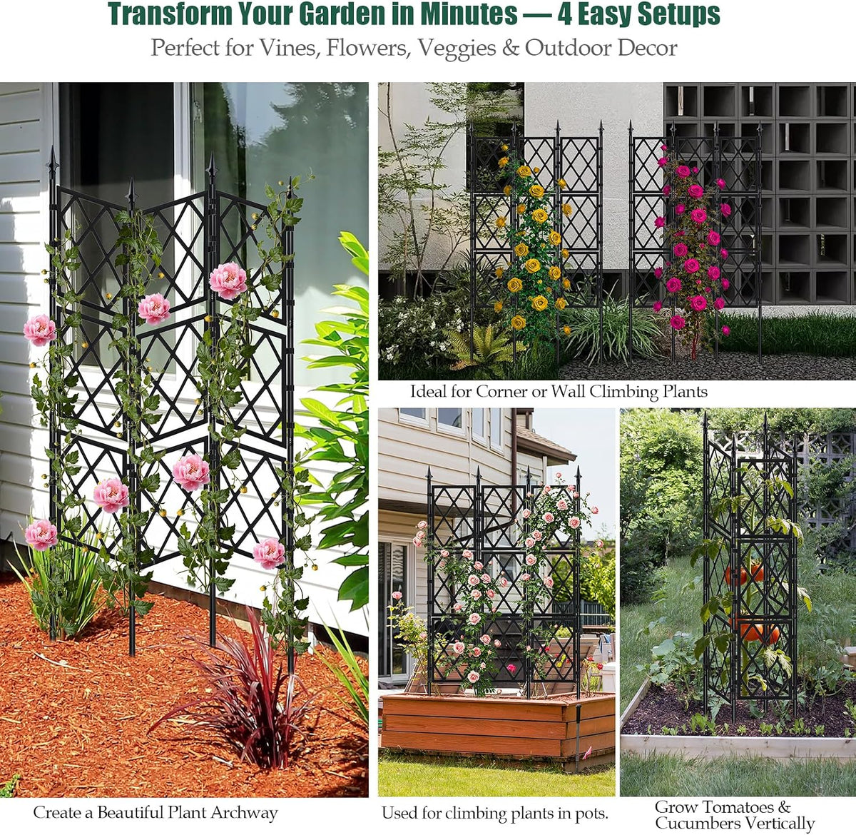 63 Inch Iron Pipe Garden Trellis