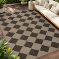 Checkered Washable Jute Area Rug