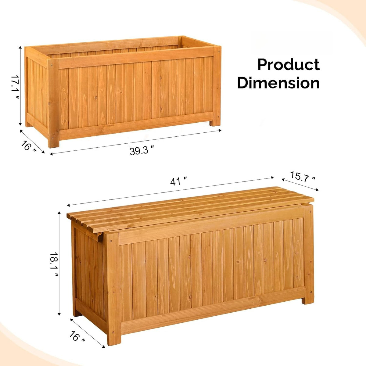 Cedar Wood Multi‑Functional Planter Box