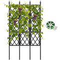 63 Inch Black Metal Lattice Garden Trellis